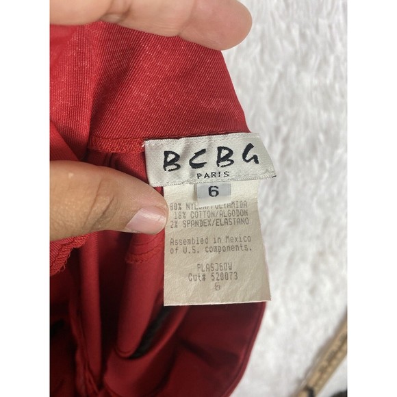 BCBG Paris Womens Red Strapless Dress Size 6 Snake Print - Picture 4 of 9